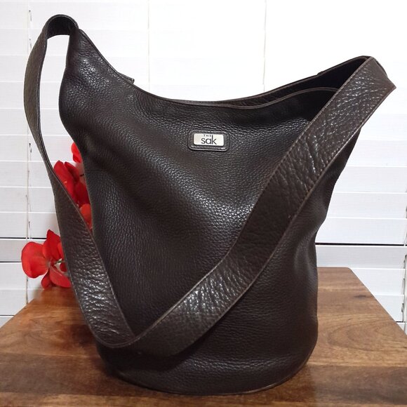 Y2k The Original The Sak Brown Pebble Leather Boho Bucket Bag - Picture 9 of 10
